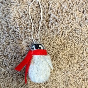 Anthropologie Penguin Ornament with Red Scarf